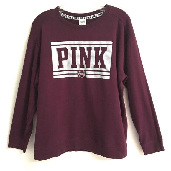 PINK VS spell out oversize pull over sweatshirt M - Picture 1 of 6